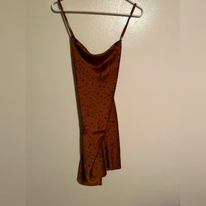 JOA Copper Leopard Print Dress